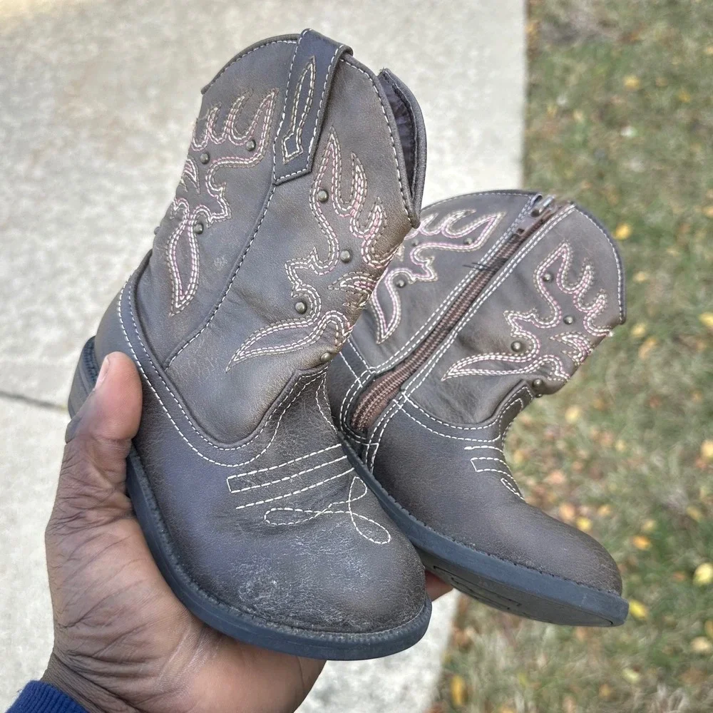 Nina Toddler Girls' Mirabela Cowgirl‎ Boots Size 9 Brown